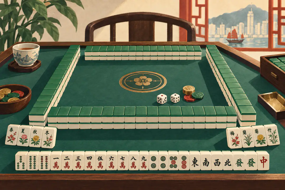 Ilustrasi untuk Aturan Hong Kong Mahjong untuk Pemula