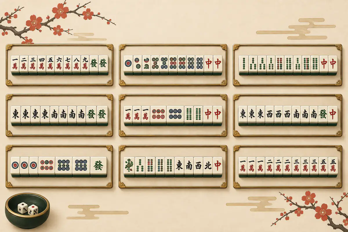 Ilustrasi untuk Daftar Yaku Riichi Mahjong Paling Umum dan Cara Menghitungnya
