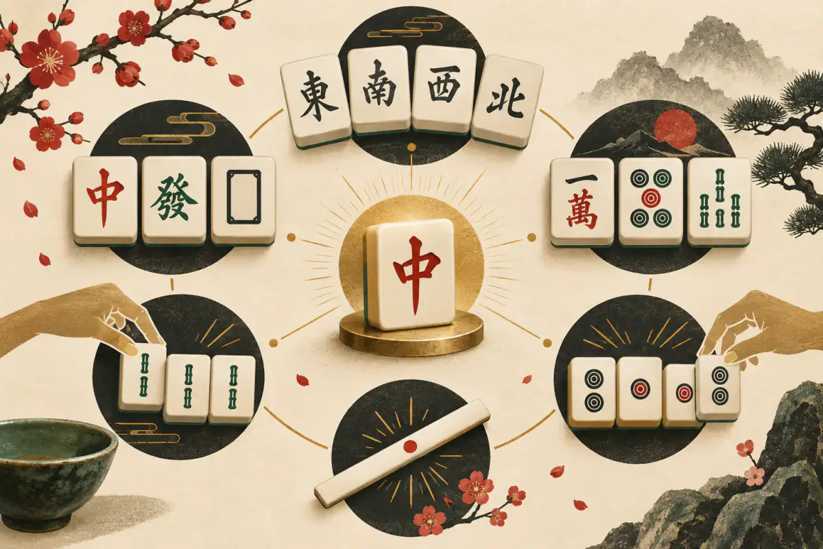 Ilustrasi untuk Glosarium Istilah Mahjong yang Sering Dipakai