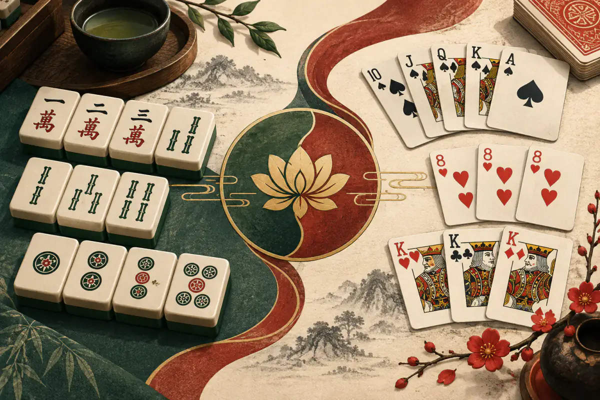 Ilustrasi untuk Mahjong vs Rummy: Persamaan dan Perbedaannya