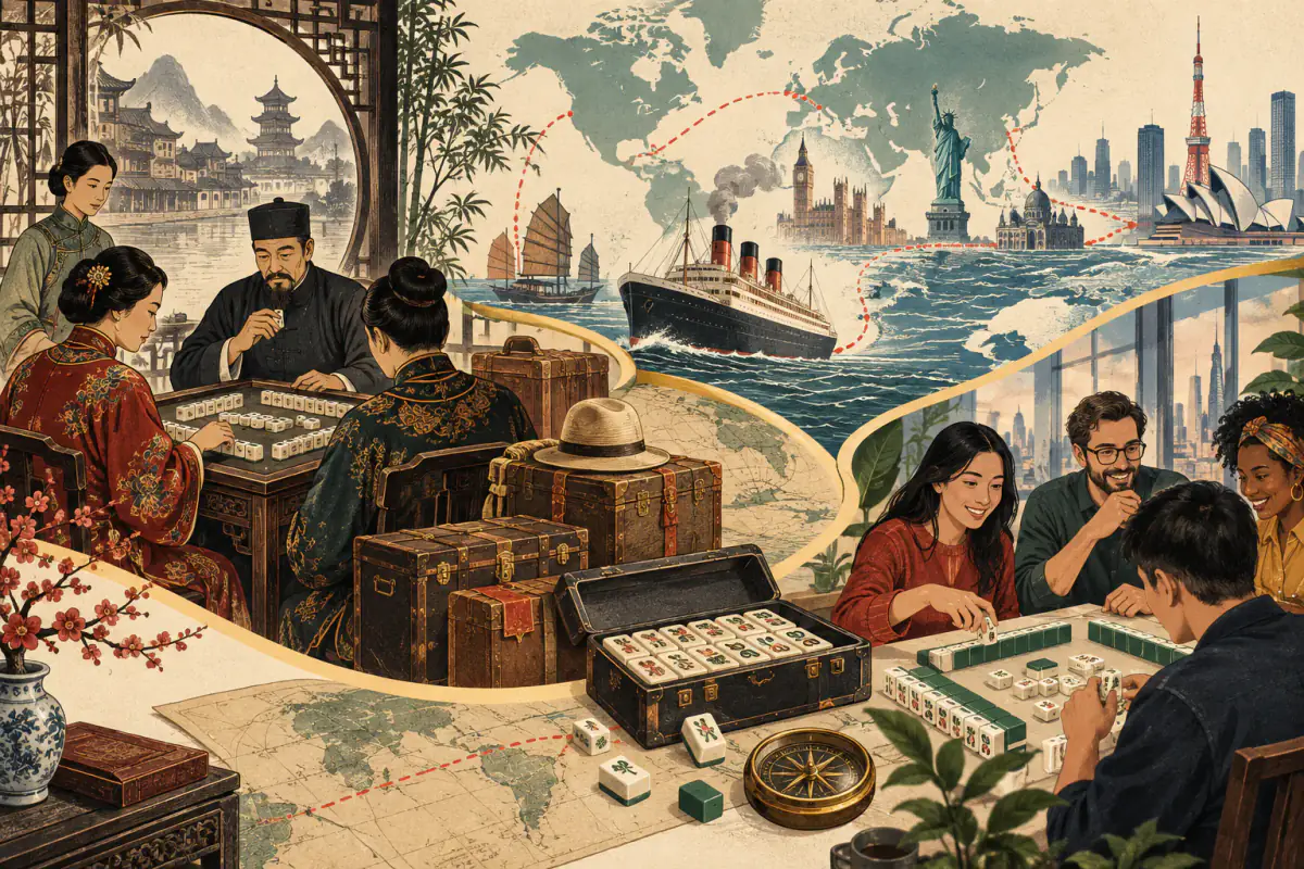 Ilustrasi untuk Sejarah Mahjong: Dari Tiongkok Abad ke-19 hingga Mendunia