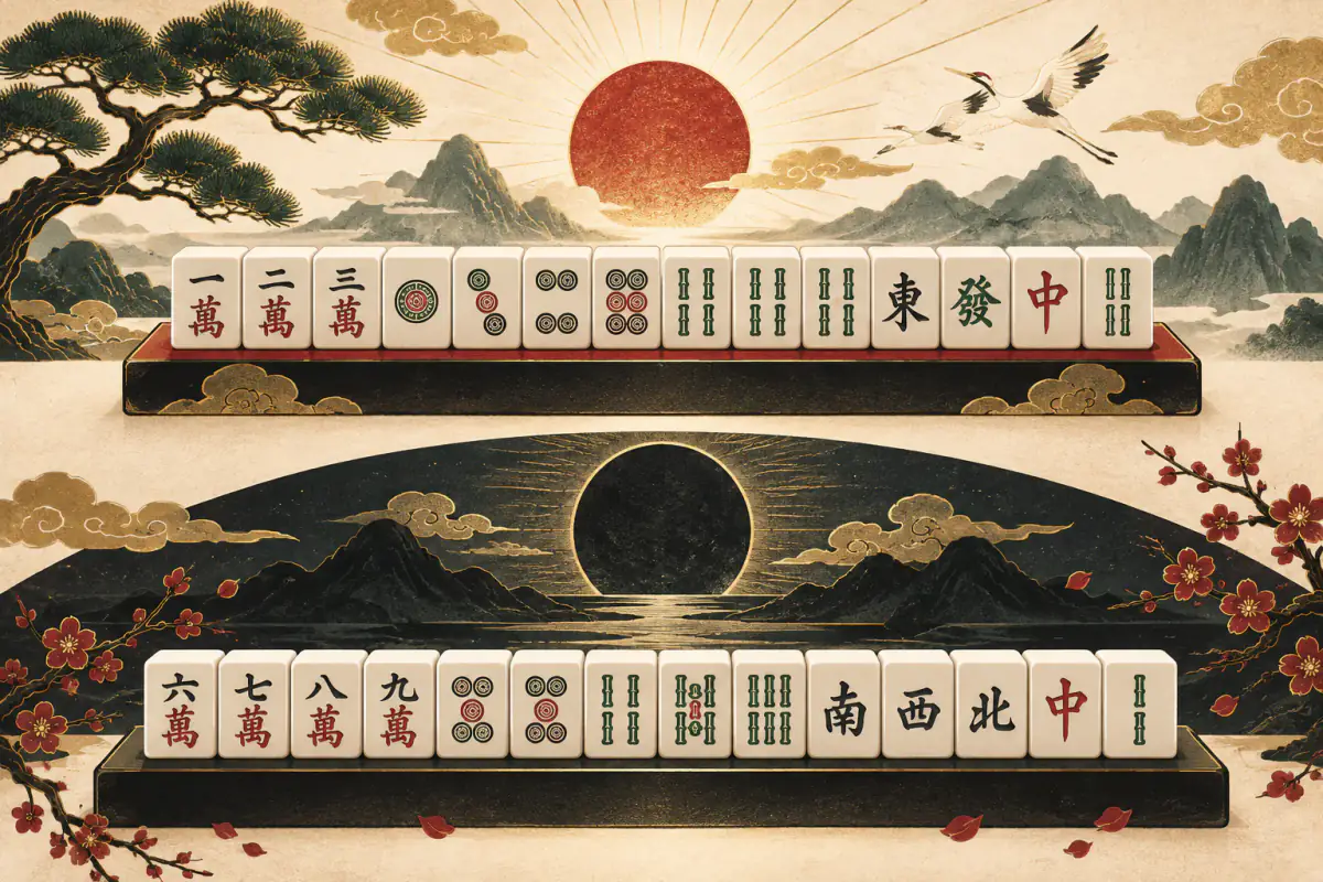 Ilustrasi untuk Tenhou dan Chiihou: Yakuman "Berkah Langit dan Bumi"